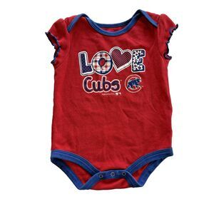 Chicago Cubs One Piece Infant Girls 6-9 Months Genuine Baseball Love Cubs